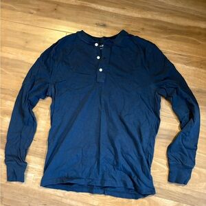 J. Crew Factory Men’s Henley Long Sleeve Shirt Gray Medium